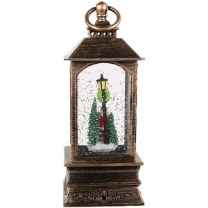 Clayre & Eef 66410 Dekoračný lampáš s Mikulášom 8x8x20 cm / 3xAAA