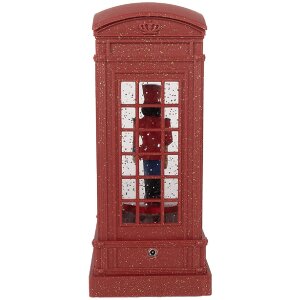 Clayre & Eef Dekorácia Telefónna Búda s Luskáčikom 9x9x21 cm