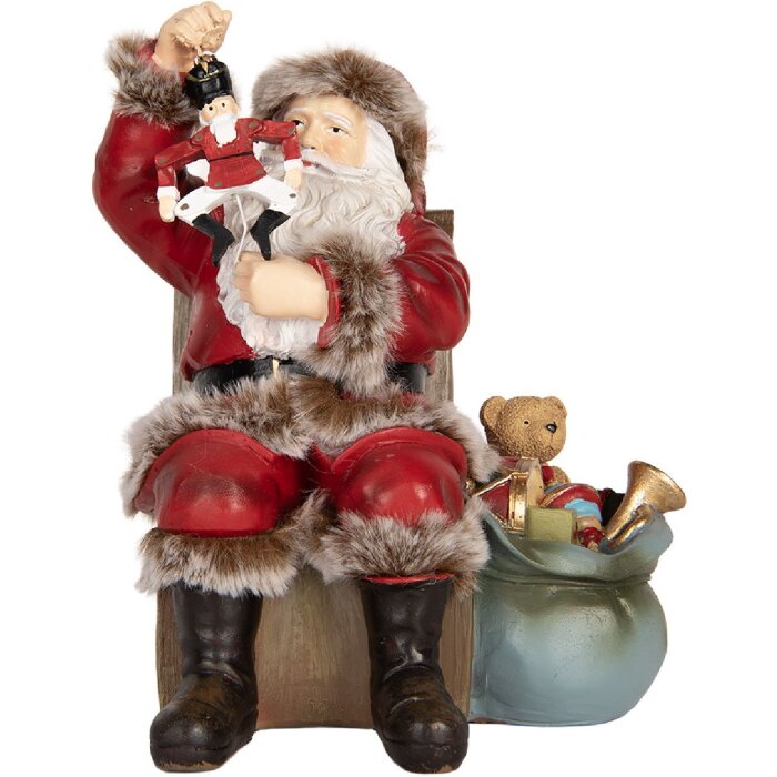 Clayre & Eef 6PR5749 Dekorácia Santa Claus 16x13x19 cm