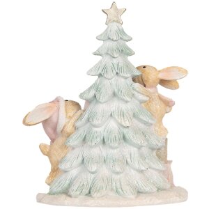 Clayre & Eef 6PR5880 Dekoračný zajac s LED 14x8x16 cm hnedý a biely