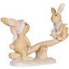 Clayre & Eef Dekoračný zajac 16x6x11 cm hnedo-biely