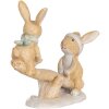 Clayre & Eef Dekoračný zajac 16x6x11 cm hnedo-biely