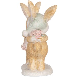 Clayre & Eef Dekoračný zajac 10x5x10 cm hnedý & biely