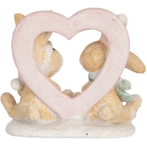 Dekoračný zajac Clayre & Eef 11x6x9 cm hnedo-biely