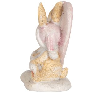 Dekoračný zajac Clayre & Eef 11x6x9 cm hnedo-biely