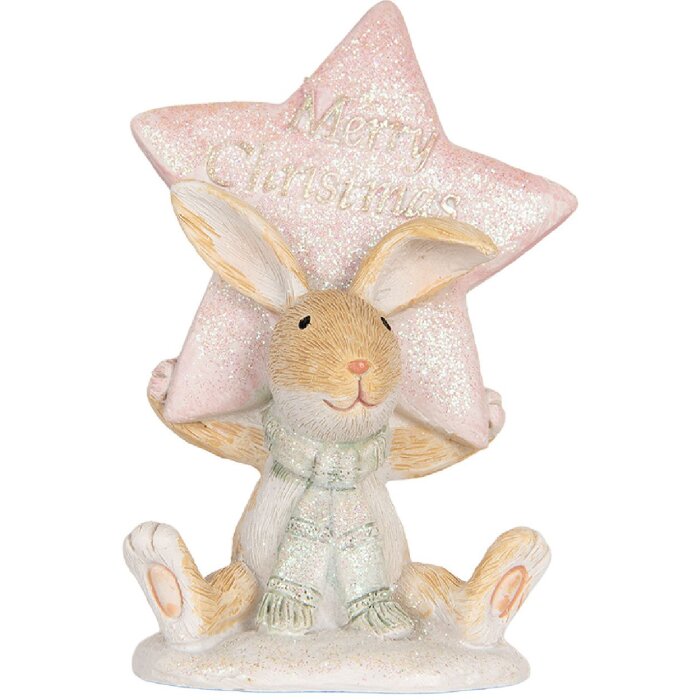 Clayre & Eef Dekoračná figúrka zajaca 8x5x11 cm