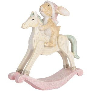 Clayre & Eef Dekoračná socha zajaca 13x4x14 cm