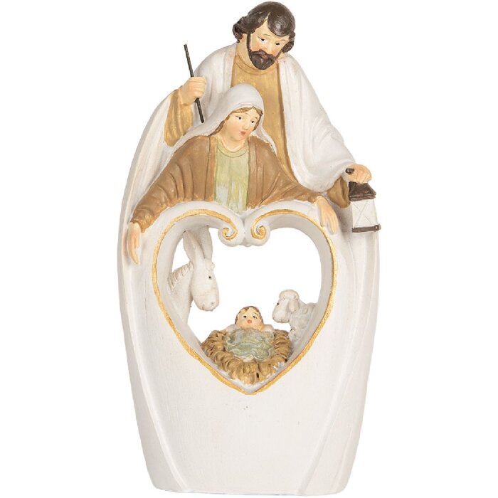 Clayre & Eef Vianočná skupinka 12x6x22 cm Béžovo-hnedá