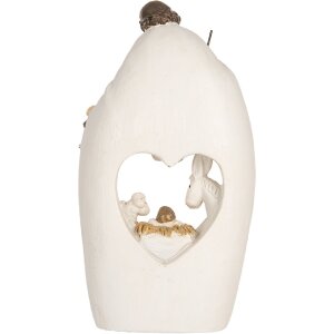 Clayre & Eef Vianočná skupinka 12x6x22 cm Béžovo-hnedá