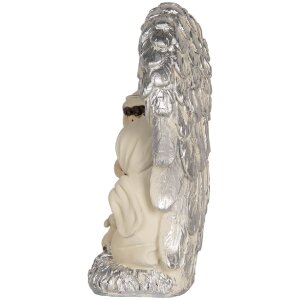 Clayre & Eef 6PR5896 Vianočná skupinka 12x6x13 cm strieborná/biela