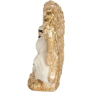 Clayre & Eef Vianočná skupinka 12x6x13 cm zlatá/biela