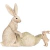 Clayre & Eef Dekorácia Králik s miskou 29x14x26 cm