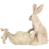 Clayre & Eef Dekorácia Králik s miskou 29x14x26 cm