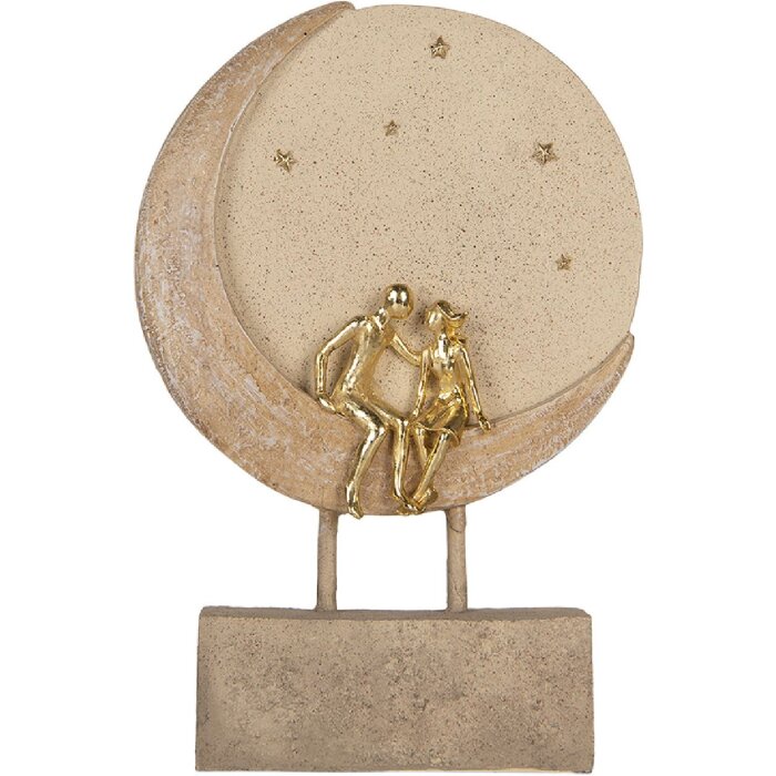 Clayre & Eef 6PR5909 Pár sediaci na mesiaci 18x5x26 cm béžovo zlatý