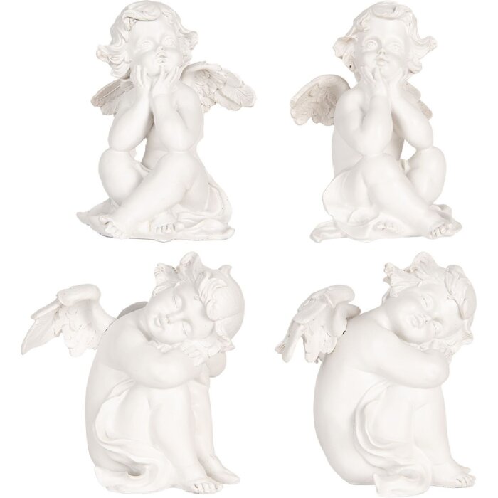 Clayre & Eef Dekoratívni anjeli Set 4 ks 16x14x19 cm
