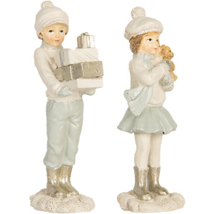 Clayre & Eef 6PR5917 Dekorácia Deti 2-dielna 5x4x11 cm