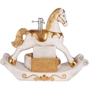 Clayre & Eef Stojan na vianočný stromček 73x21x61 cm biely/zlatý