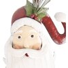 Clayre & Eef Nástenná dekorácia Santa Claus 30x10x79 cm Biela Červená