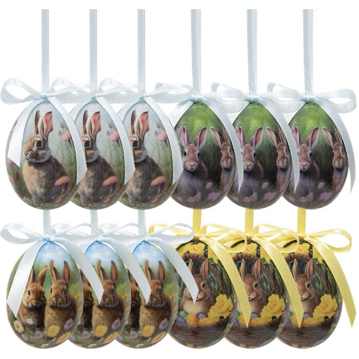 Clayre & Eef 65904 Závesné vajíčka (set 12) 4x5 cm