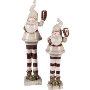 Clayre & Eef Santa Claus 9x8x30 cm béžovo/červená