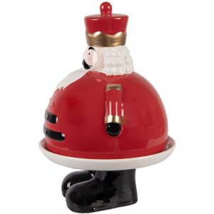 Clayre & Eef Dekoračná miska s vekom 17x25 cm červená