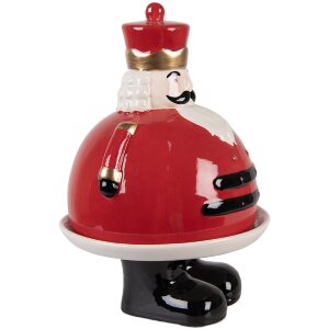 Clayre & Eef Dekoračná miska s vekom 17x25 cm červená