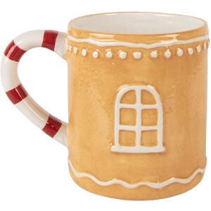 Clayre & Eef Hrčok s pokrievkou 350ml hnedo-biely