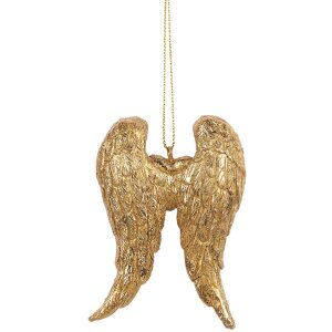Clayre & Eef 6PR5641 Zlaté Dekoračné Krídla 6x2x9 cm