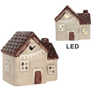 Clayre & Eef Dekoračný domček s LED 8x6x8 cm...