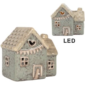 Clayre & Eef Dekoračný domček s LED 8x6x8 cm