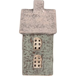 Clayre & Eef Sviečnik Domček Zelený Ružový 8x7x14 cm