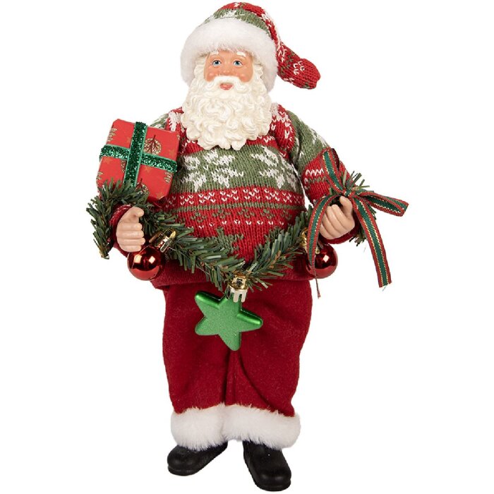 Clayre & Eef 66357 Dekorácia Santa Claus 16x11x27 cm