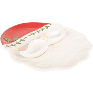 Clayre & Eef 6CE2365 Miska 29x26x5 cm biela/červená