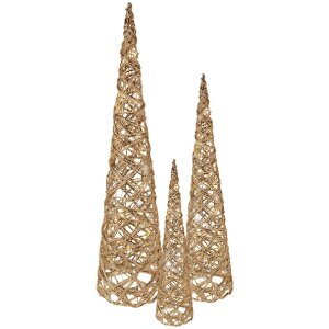 Clayre & Eef 50827 LED Kužele (Sada 3) 20x80/16x60/13x40 cm