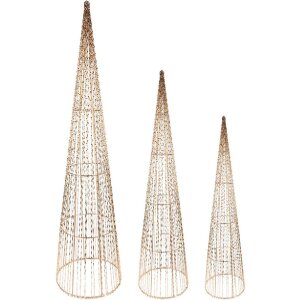 Clayre & Eef LED kužele (set 3) – dekoratívne svetlá