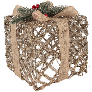 Clayre & Eef LED Darčekové Balenia 3-dielna Zlatá