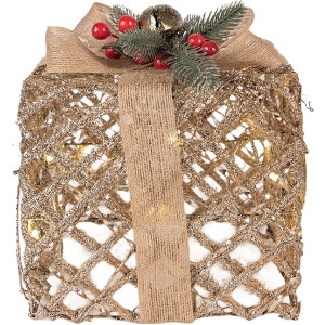 Clayre & Eef LED Darčekové Balenia 3-dielna Zlatá