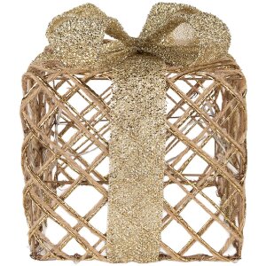 Clayre & Eef 66311 Dekorácia Darček LED 3-dielna Zlatá