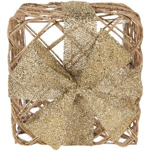 Clayre & Eef 66311 Dekorácia Darček LED 3-dielna Zlatá