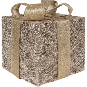 Clayre & Eef 66312 Dekoračná darčeková LED súprava 3ks Zlatá