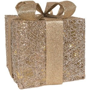 Clayre & Eef 66312 Dekoračná darčeková LED súprava 3ks Zlatá