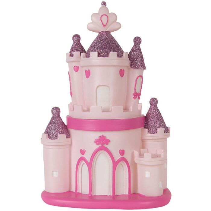 Clayre & Eef Nočné svetielko Hrad LED 23x16x35 cm Ružovo-fialové