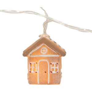 Clayre & Eef Dekoračná reťaz svetiel Domčeky 150cm LED