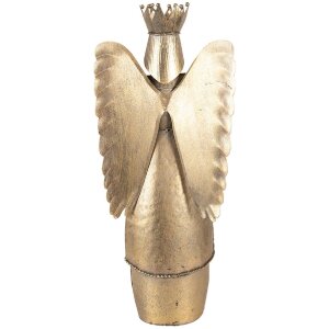 Clayre & Eef Dekoračný anjel 17x10x39 cm hnedý