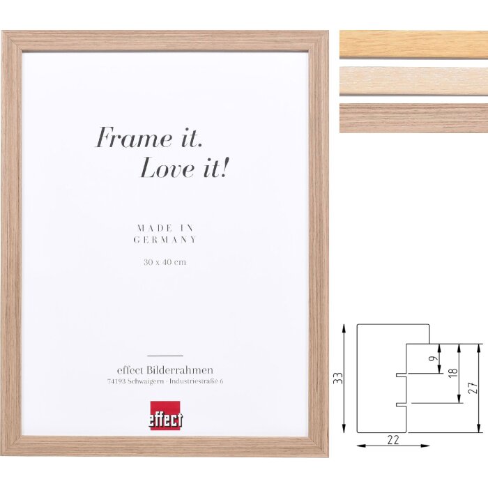 Effect Drevený fotorámik Profil 54 – Dub, Orech, Kalkový dub