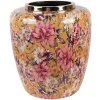 Clayre & Eef 66379 Dekoračná váza Žltá/Ružová 33x36 cm