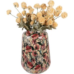 Clayre & Eef 66382 Dekoratívna váza béžovo-ružová 27x34 cm