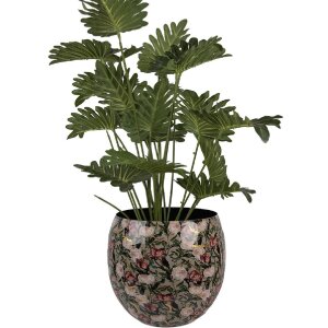 Clayre & Eef 66386 Dekoračná váza sivoružová 28x25 cm