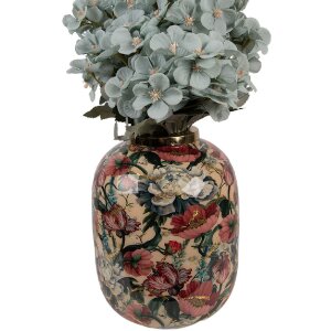 Clayre & Eef 66390 Dekoratívna váza béžovo-ružová 17x22 cm