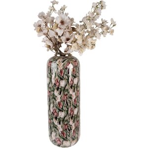 Clayre & Eef 66391 Dekoratívna váza šedo-ružová 25x70 cm